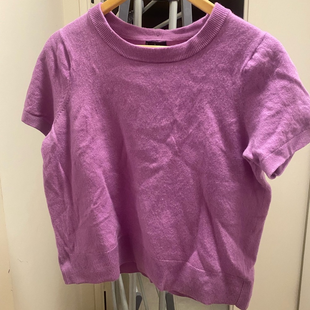 Purple Short Sleeve Sweater